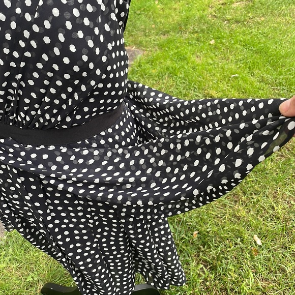 JESSICA SIMPSON ONE SHOULDER CHIFFON COCKTAIL POLKA DOT DRESS SIZE 6 - Picture 7 of 11